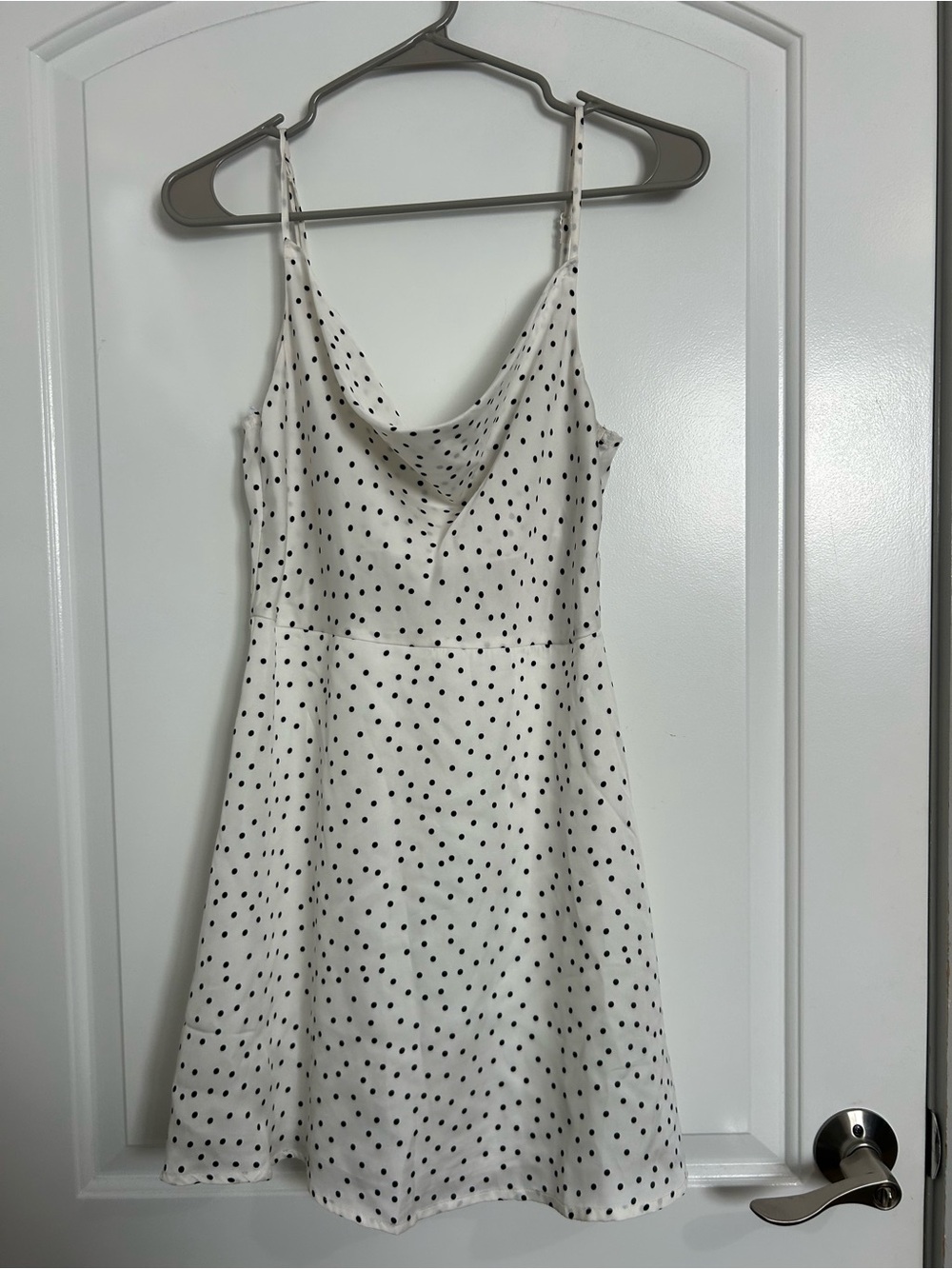Lulu’s White Polka Dot Mini Dress size S 90s chic retro spring preppy graduation - Picture 9 of 15